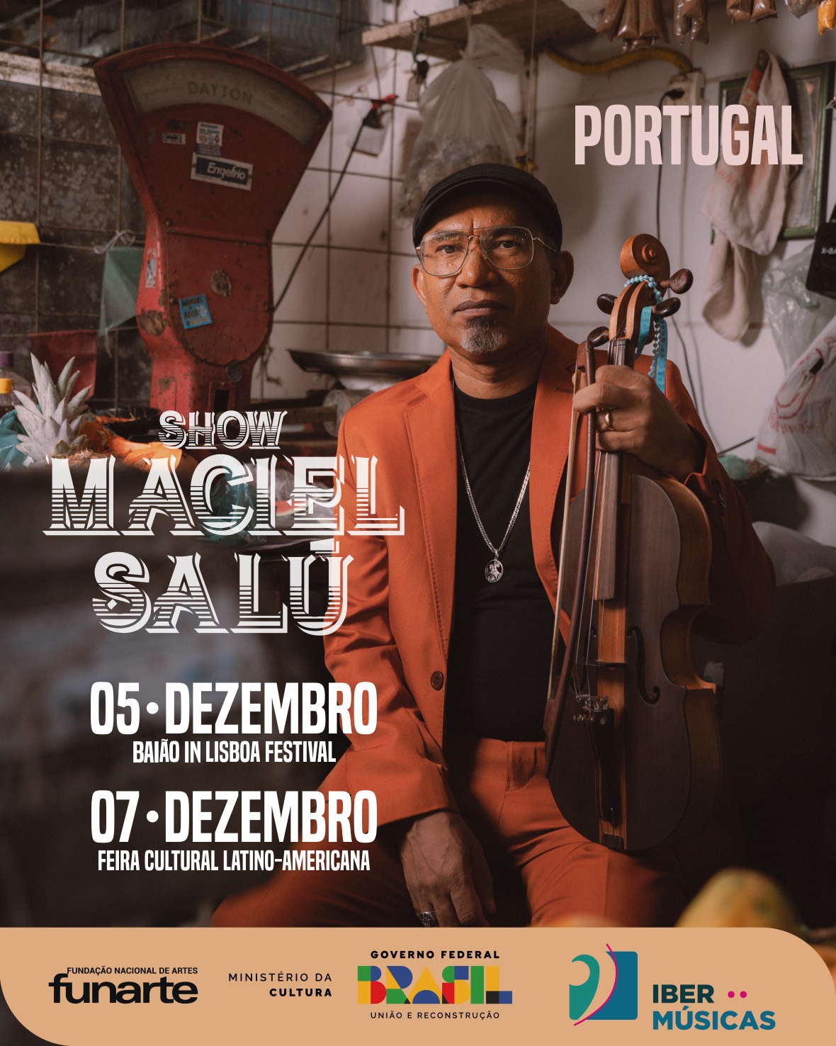 O cantor, rabequeiro, pesquisador e Mestre da cultura popular de Pernambuco, Maciel Salú participará do Baião In Lisboa Festival