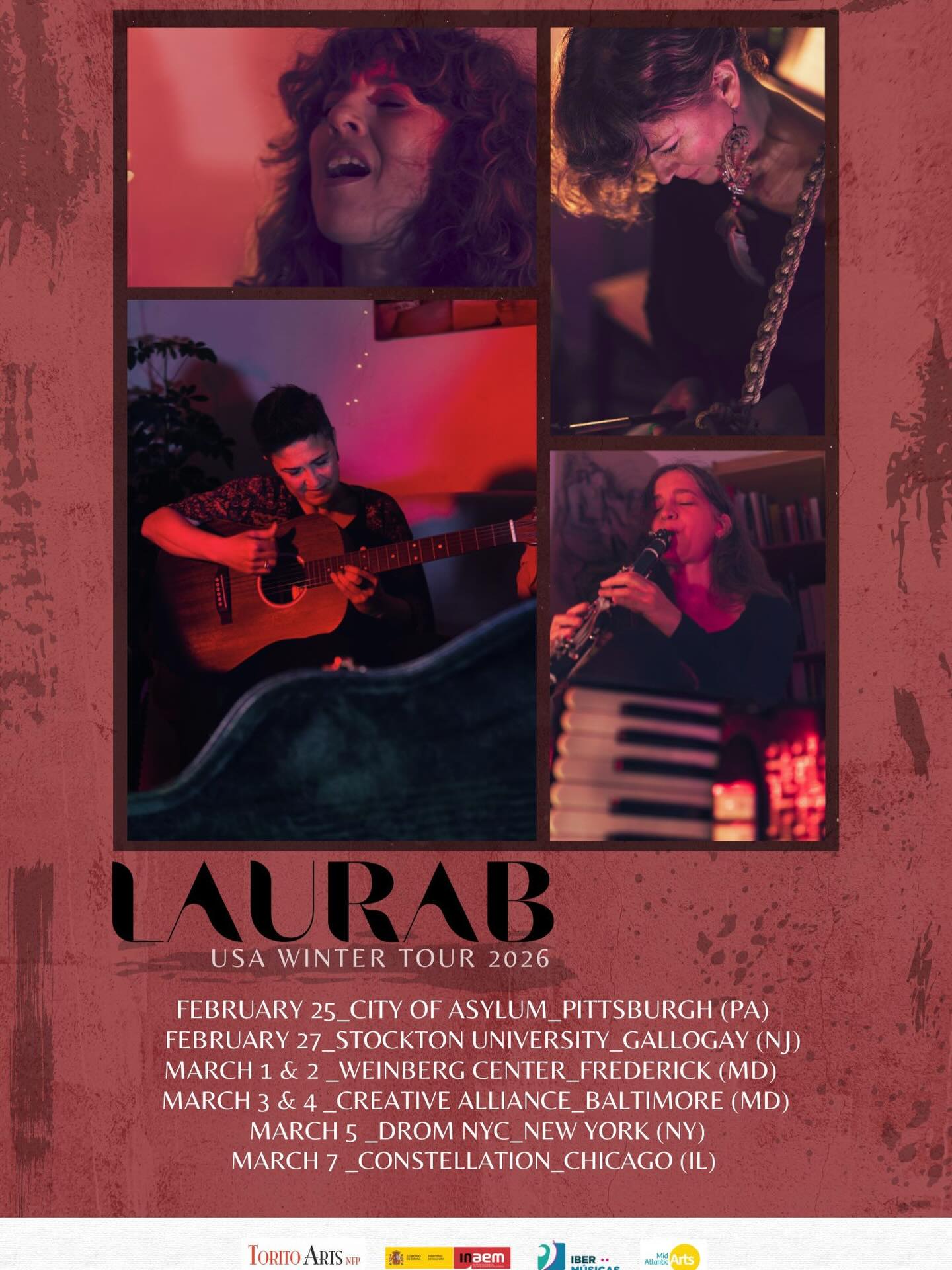 A cantora e compositora LauraB volta a fazer uma turnê pelos Estados Unidos com o apoio do Ibermúsicas e da Mid Atlantic Arts.
