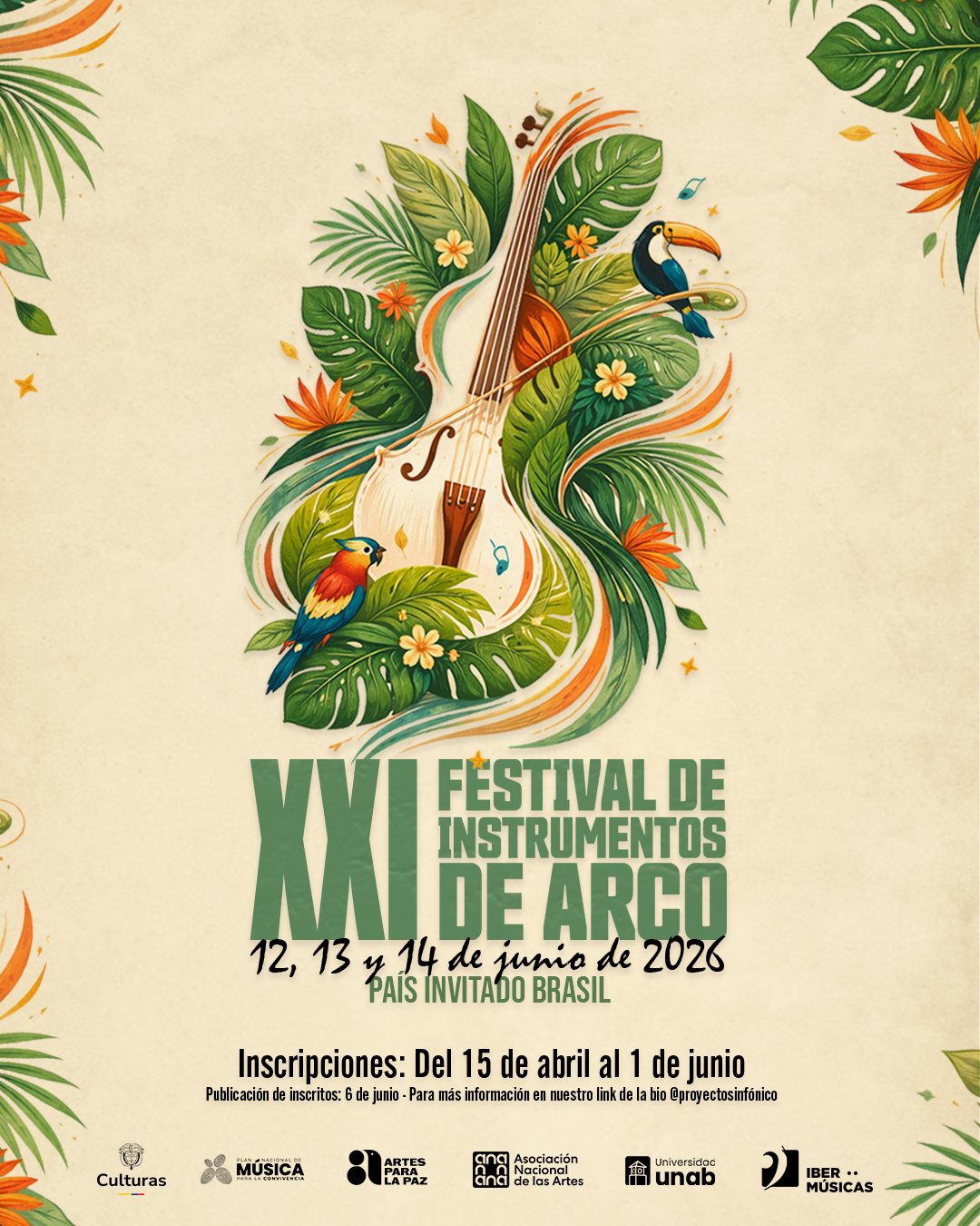 O XXI Festival de Instrumentos de Arco será realizado em Bucaramanga, Colômbia
