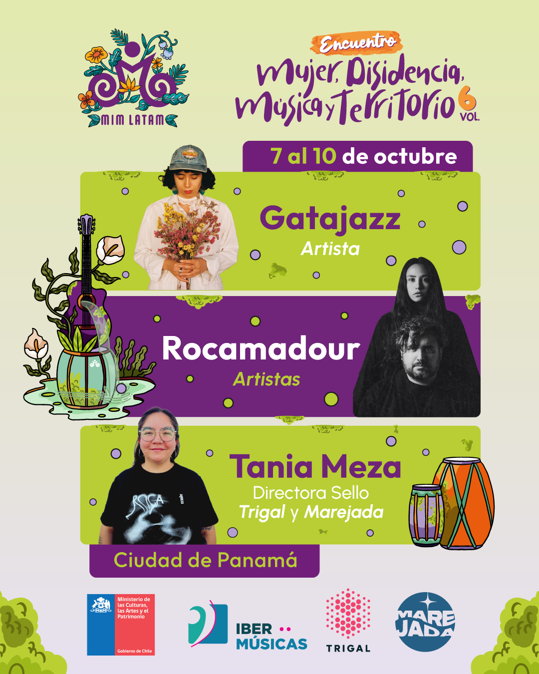 O selo discográfico chileno Trigal e a Marejada participarão, com uma delegação, da sexta edição do Encontro Mulher, Dissidência, Música e Território, no Panamá
