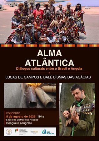 O músico e pesquisador brasileiro Lucas de Campos inicia sua residência “Alma atlântica – conexões ancestrais entre Angola e o Brasil” com o conceituado balé angolano Bismas das Acácias