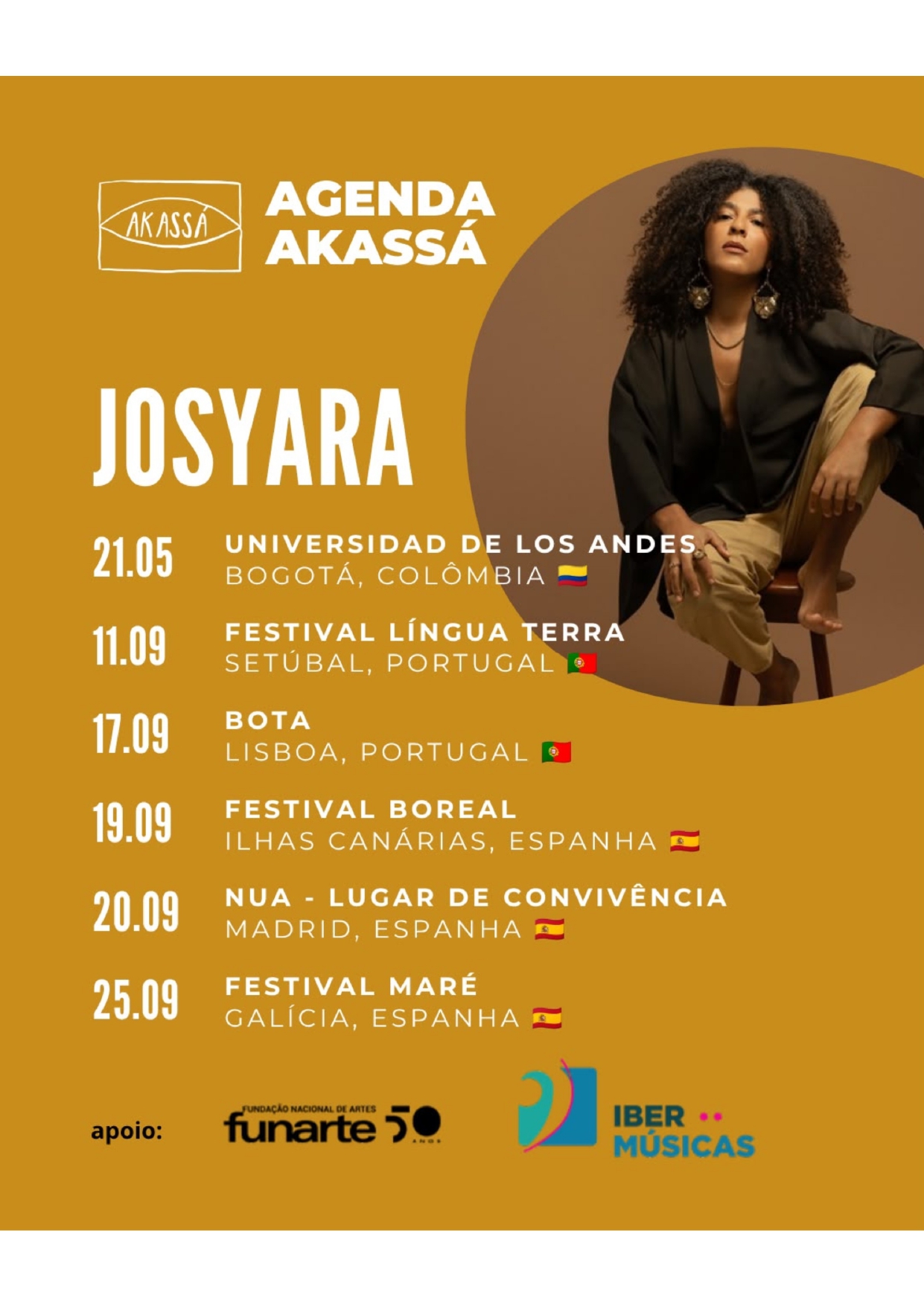 La cantante brasileña Josyara se presentará en Portugal y en España