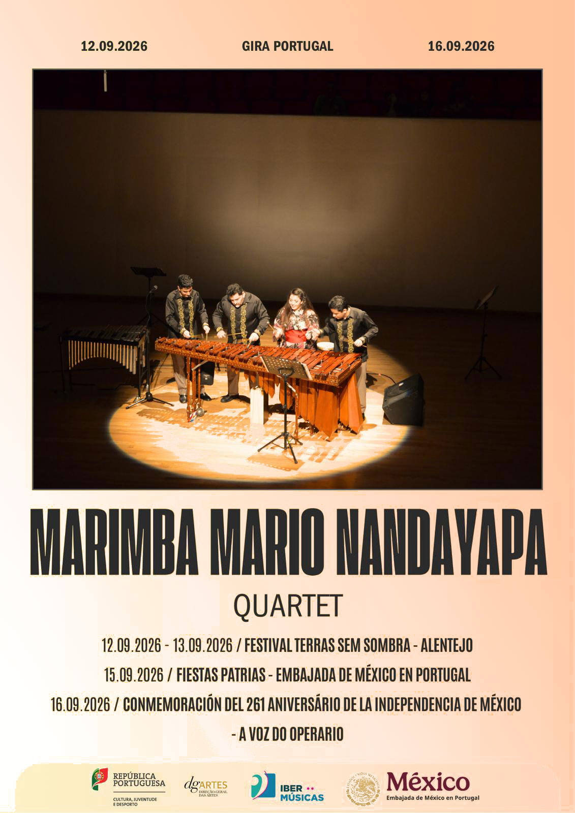 El Mario Nandayapa Quartet lleva a Portugal su proyecto “México a través de la Marimba”